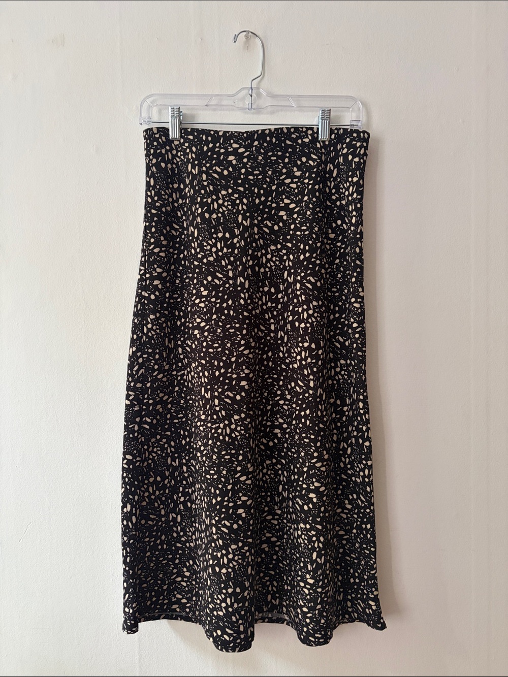 Rachel Zoe Black and Cream Printed Midi Skirt